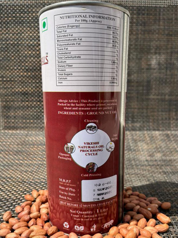 Pea Nut | Moong Fali | Groundnut Oil Can (1 L)